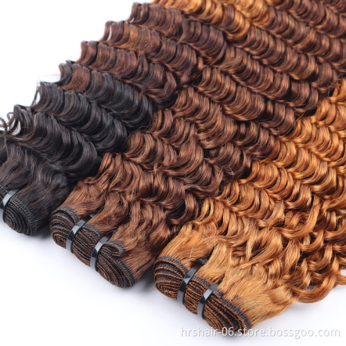 wholesale double drown human hair unprocessed brazilian hair bundles with closure hair extension